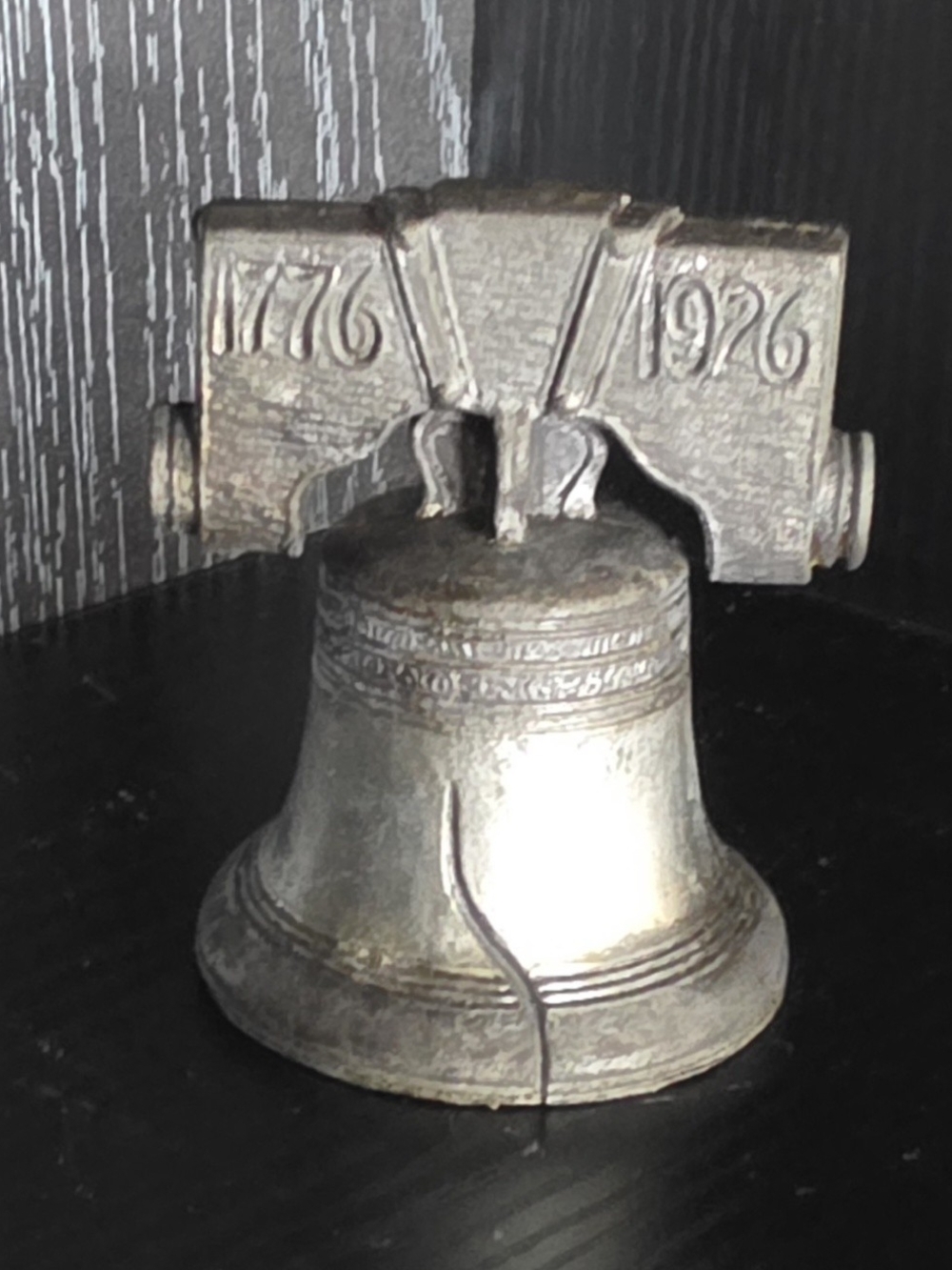 Commemorative Silver-Tone Liberty Bell Desk Accent